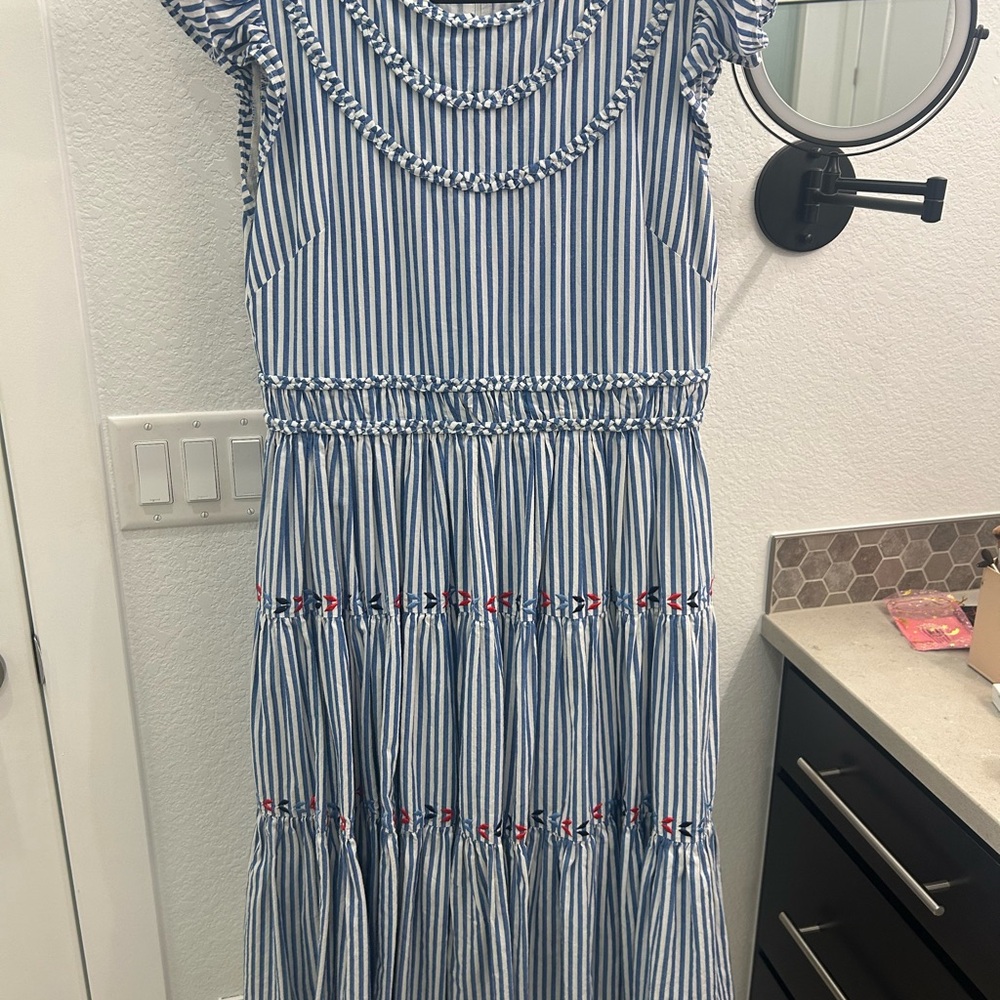CK Bradley Striped Blue Maxi Dress